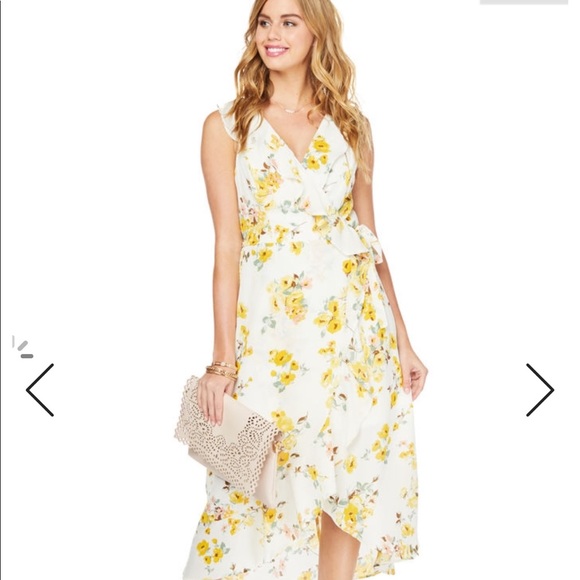 NWT 🌟Charming Charlie Yellow Floral Wrap Dress - Picture 2 of 7
